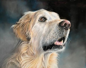 Custom pet portrait in  pastel from your Photo