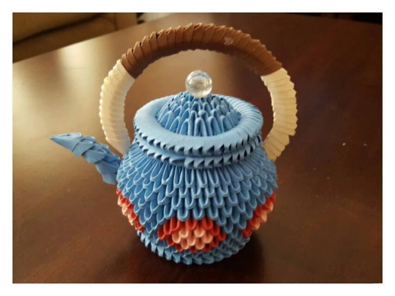 3D Origami Tea/Kettle Set Etsy