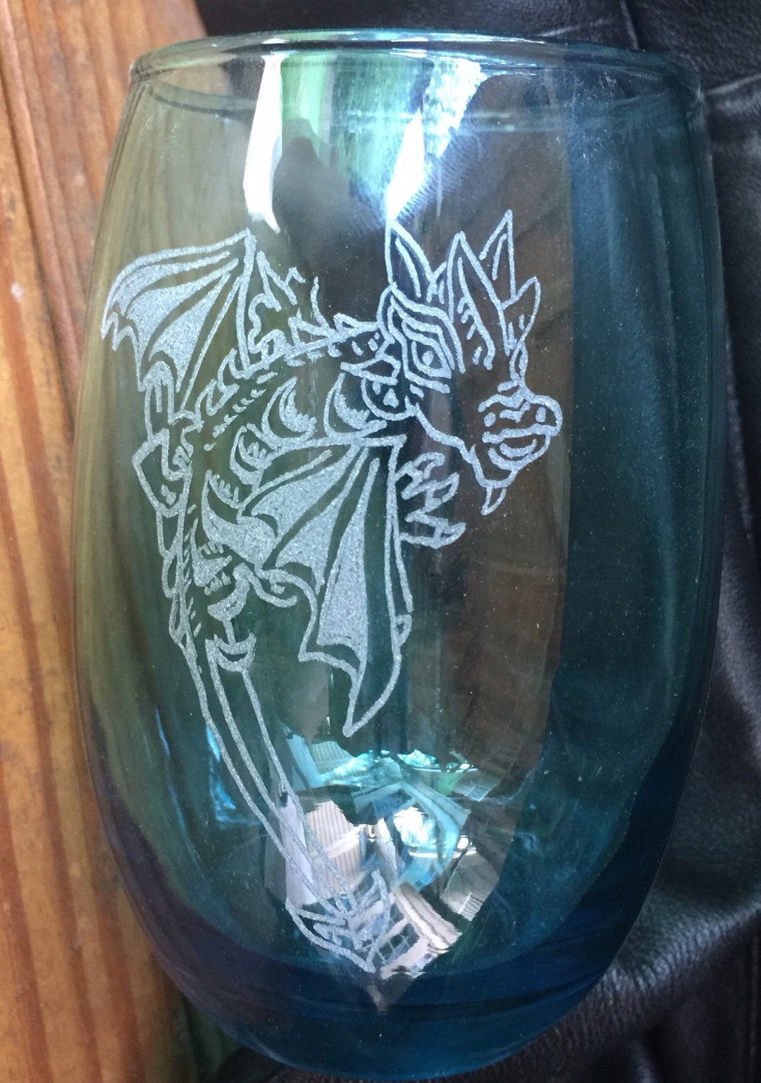 Full Bodied Dragon Stemless Wine Glass Wine Glasses Dragon Etsy