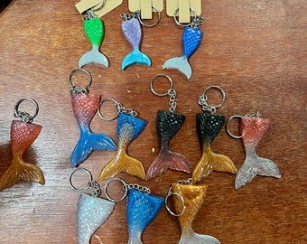 Resin keychain mermaid fish tails