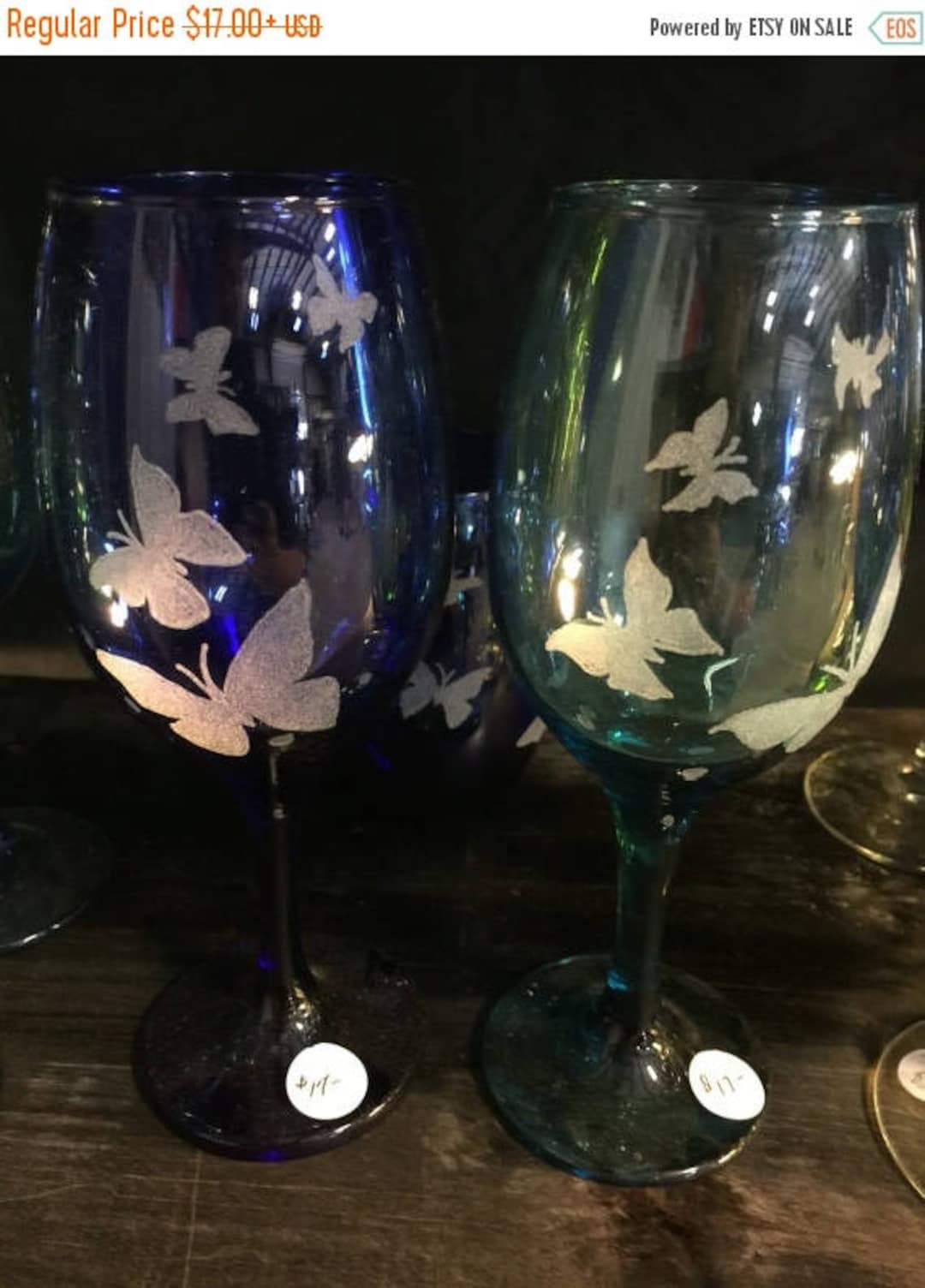 Multiple Butterfly Etched Wine Glass. Butterflies, Insects, Customized Etched Glass. Etsy