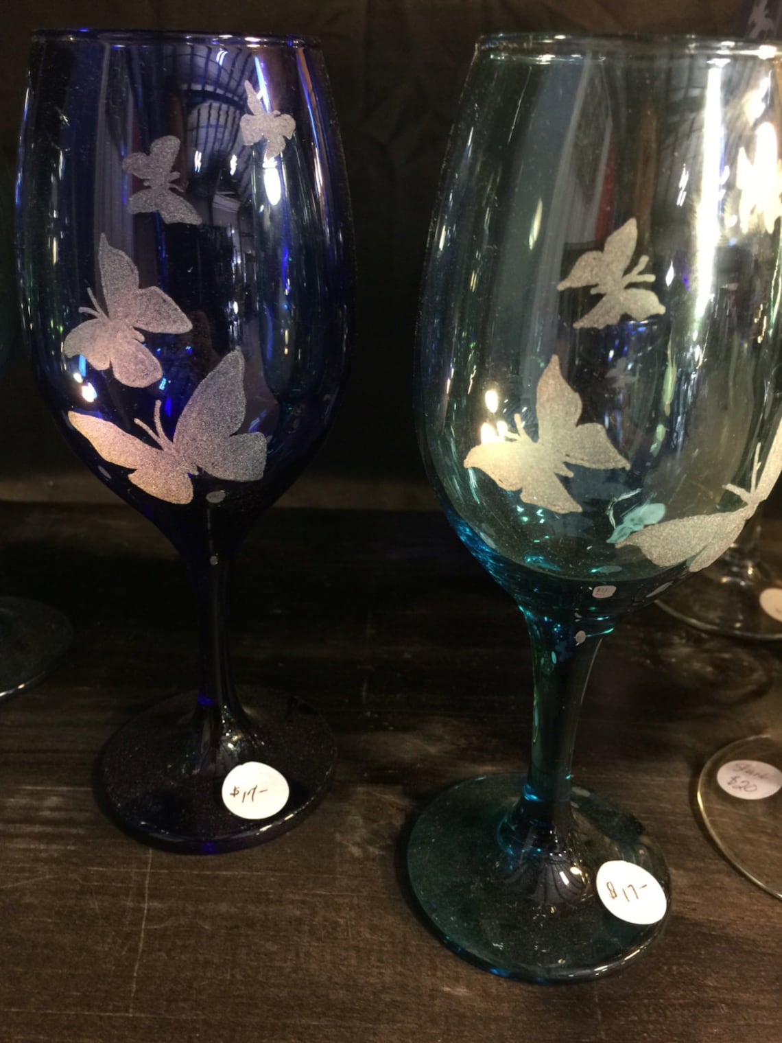 Multiple Butterfly Etched Wine Glass. Butterflies Insects Etsy