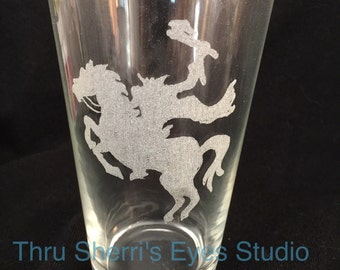 Headless horseman Pilsner / Pint glass, pilsner, pint, sleepy hallow, Halloween, gift, holiday, birthday, gift unique