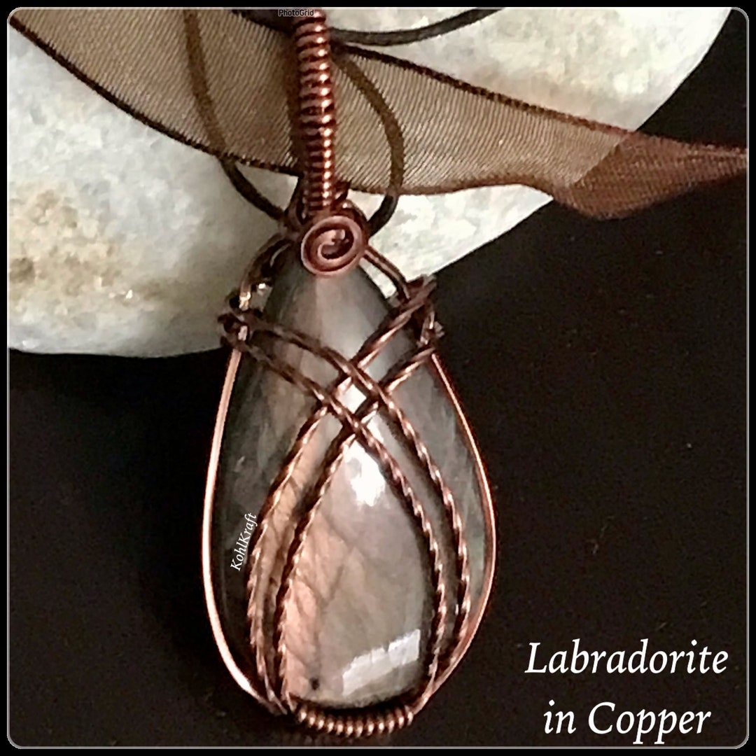 Lab Amulet Labradorite Amulet in Antique Copper - Etsy