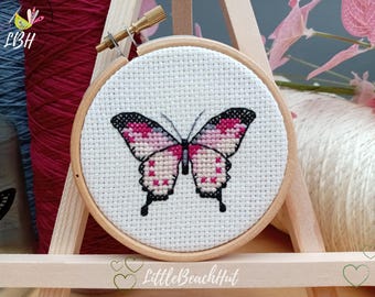 Butterfly cross stitch kit, butterfly embroidery, cross stitch patterns, embroidery patterns, gifts for her, sewing kit.