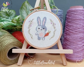Cross stitch kits, sweet pea the bunny, rabbit cross stitch pattern, bunny embroidery, spring embroidery, Easter cross stitch, animal sewing