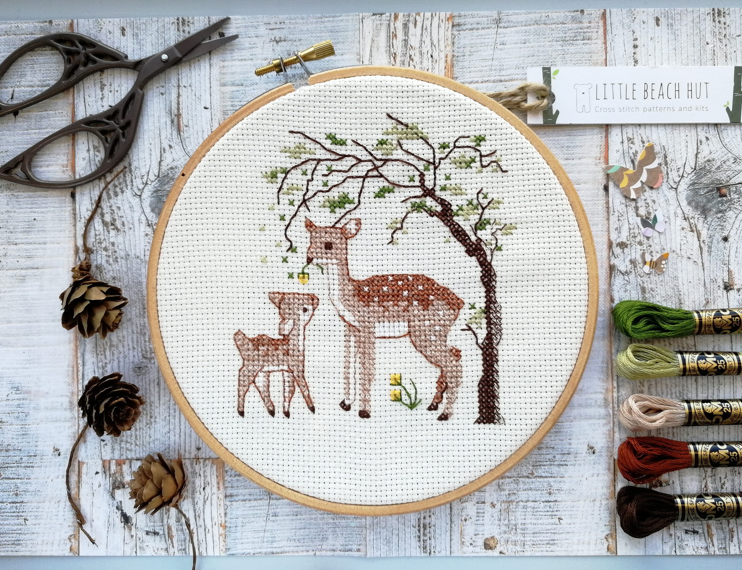Cross stitch kit deer embroidery kit mother and daughter Etsy