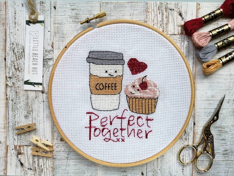 Coffee Cross Stitch Kit Coffee Lovers Gift Coffee & Cake Etsy Australia
