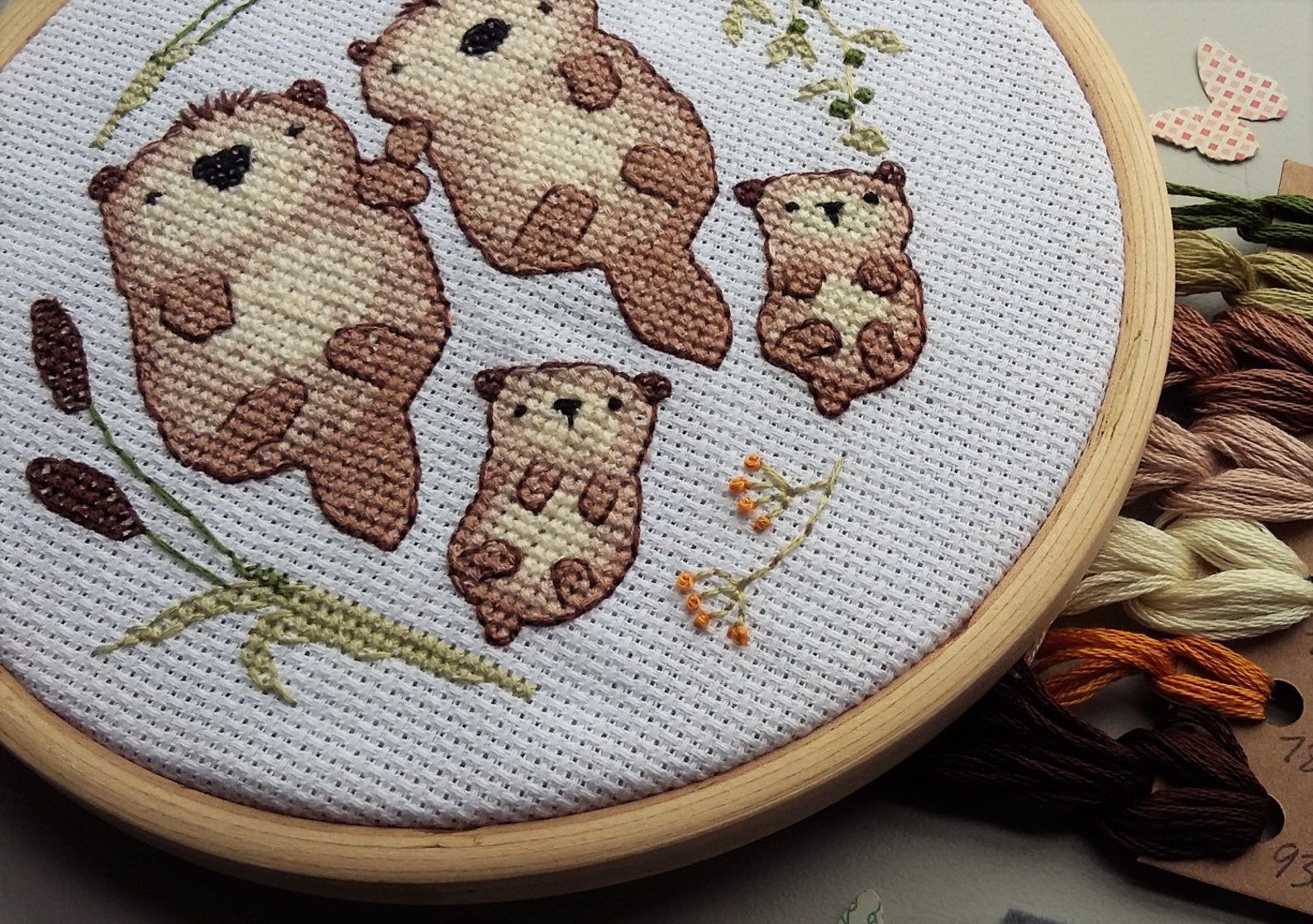 Otter Cross Stitch Pattern Family Gifts Cute Cross Stitch | Etsy