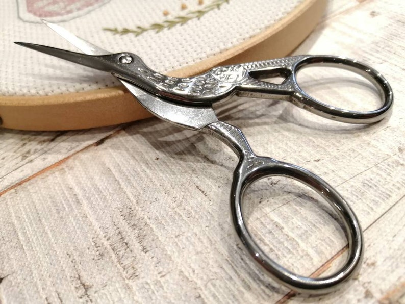 Silver sewing scissors silver stork scissors 94cm pretty Etsy