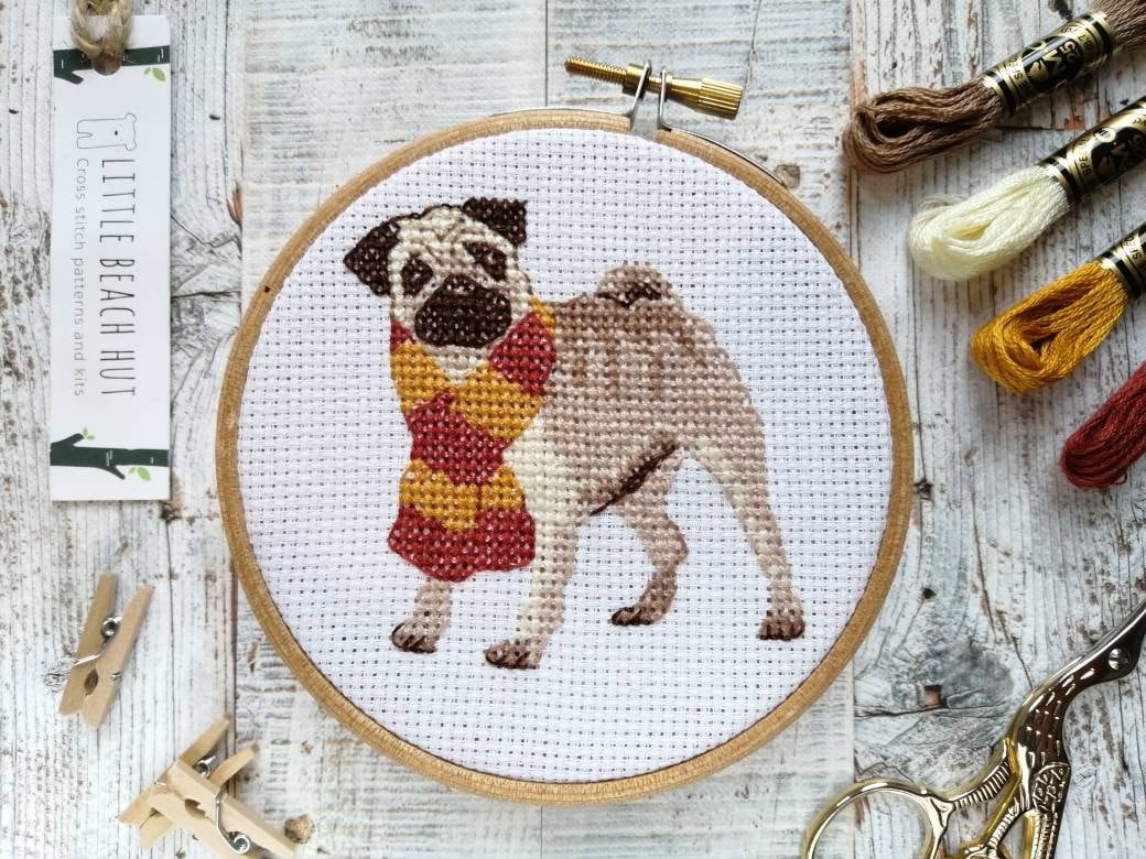 Pug Cross Stitch Pattern Pug Lovers Gift Embroidery Pug Dog - Etsy