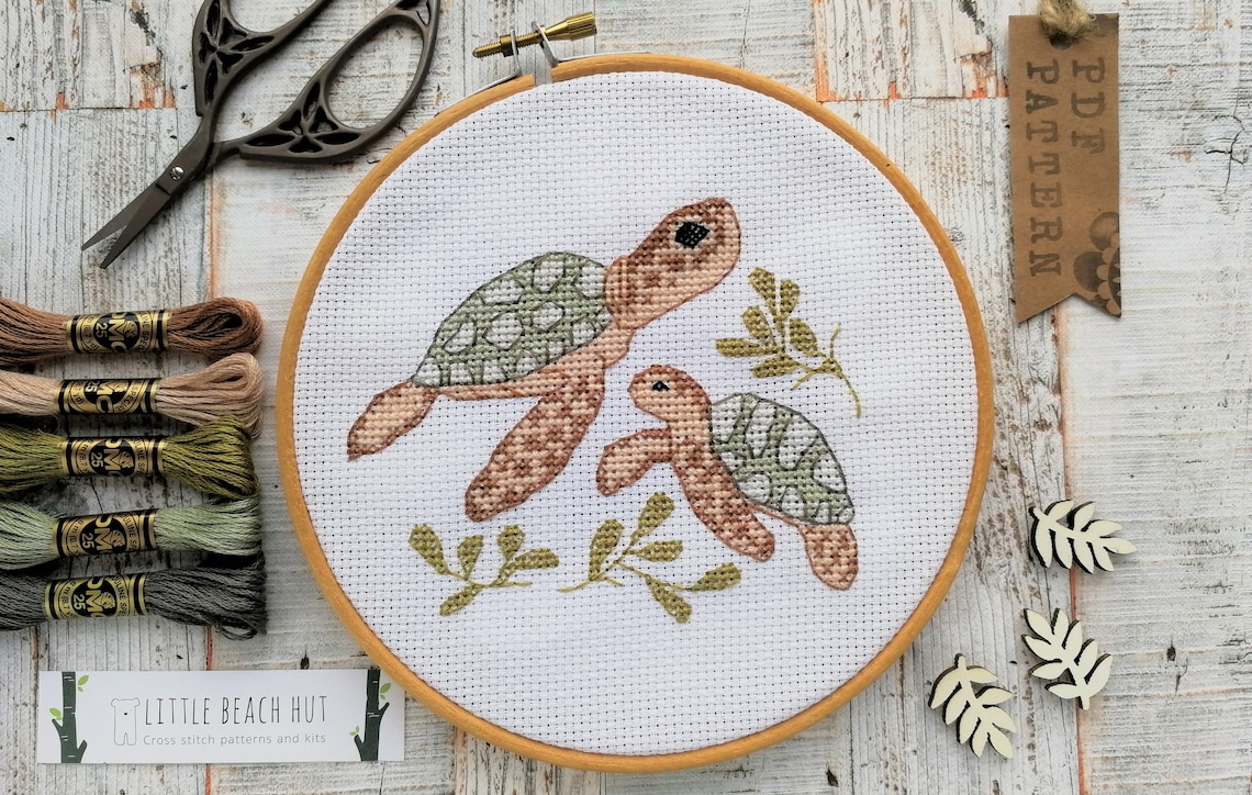 Turtle needlepoint pattern nautical needlepoint turtle cross Etsy