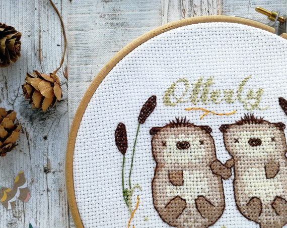 Otterly Adorable Hand Embroidery Kit - Stitched Modern
