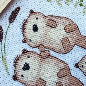 Cute otter cross stitch pattern, otter embroidery, modern cross stitch, cute sewing pattern, otter pattern, cross stitch otter, cute gift image 9