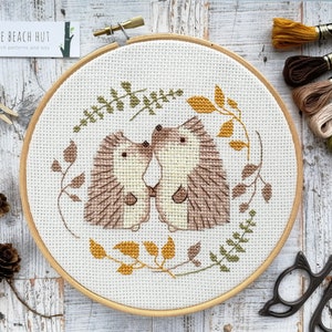 Cross stitch kit hedgehogs, embroidery pattern, cross stitch pattern, hedgehogs cross stitch, pattern for embroidery hedgehogs, pattern