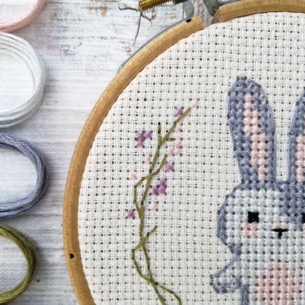 sweet pea the bunny cross stitch pattern, rabbit cross stitch, bunny embroidery, Easter cross stitch, bubby cross stitch, Easter gift