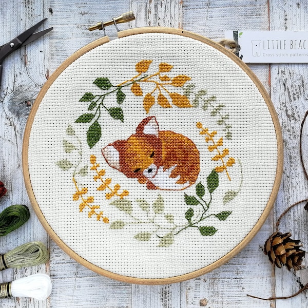 Fox cross stitch kit, Cross stitch pattern, Embroidery kit, Cute cross stitch, Fox gifts, Embroidery patterns, Modern cross stitch, Foxes