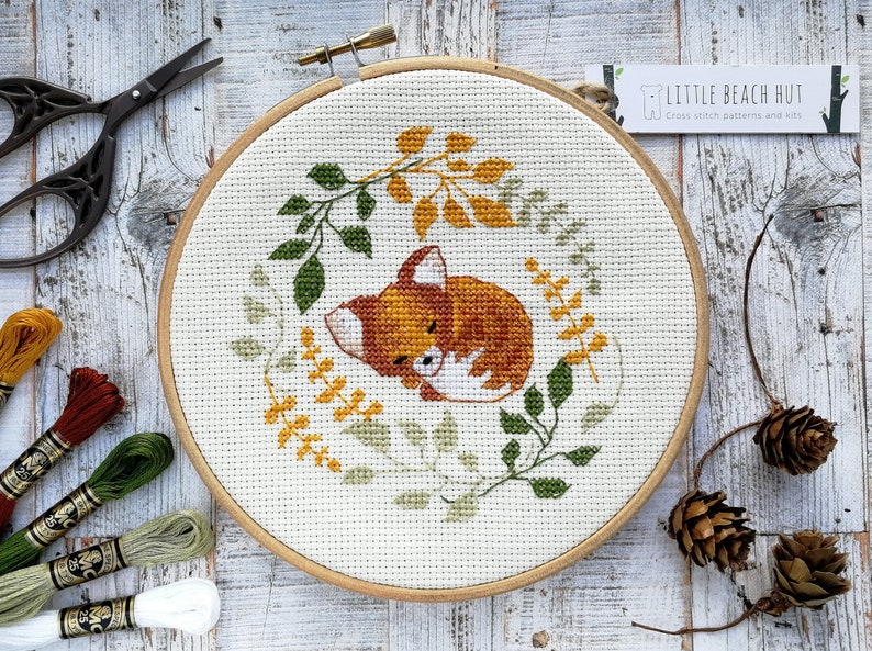 Fox cross stitch kit, Cross stitch pattern, Embroidery kit, Cute cross stitch, Fox gifts, Embroidery patterns, Modern cross stitch, Foxes 