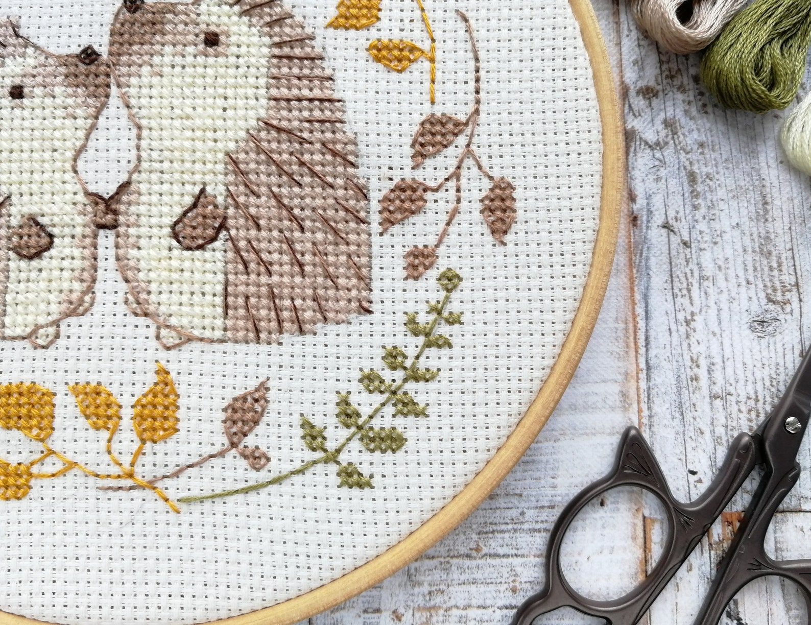 Hedgehogs Cross Stitch Kit Animal Themed Embroidery Cute Etsy