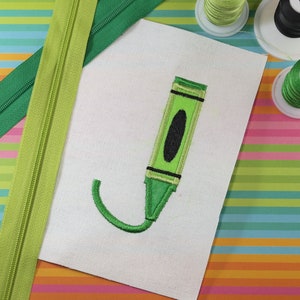 Crayon Alphabet applique embroidery design for use with embroidery machine
