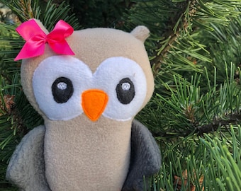 ITH Owl plushie embroidery design file for use with an embroidery machine