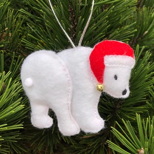 ITH Polar Bear Ornament  applique embroidery design file for use with an embroidery machine