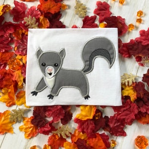 squirrel  applique  embroidery design download for embroidery machine, woodland animal theme