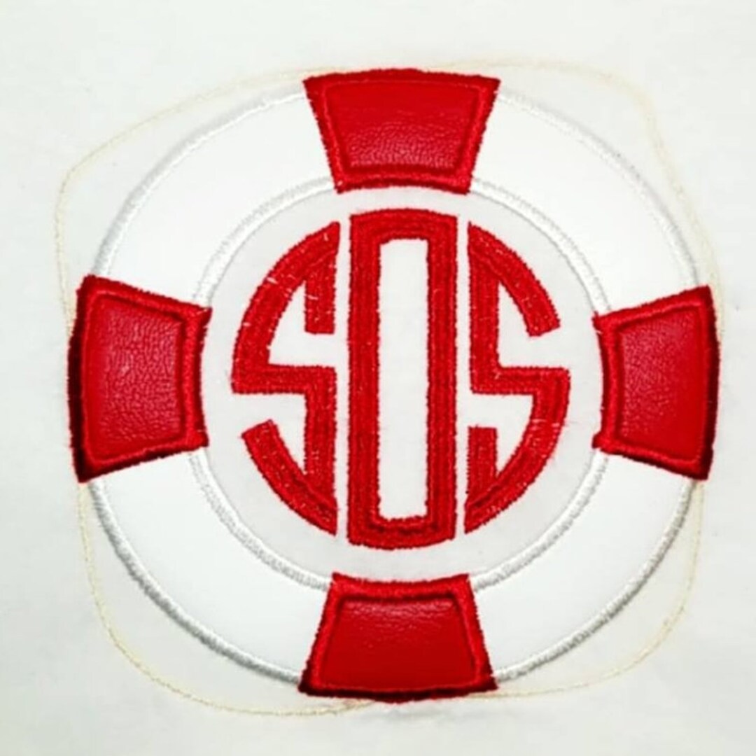 Life Ring Frame Life Ring Monogram Frame Applique Embroidery Design File for Use With ...
