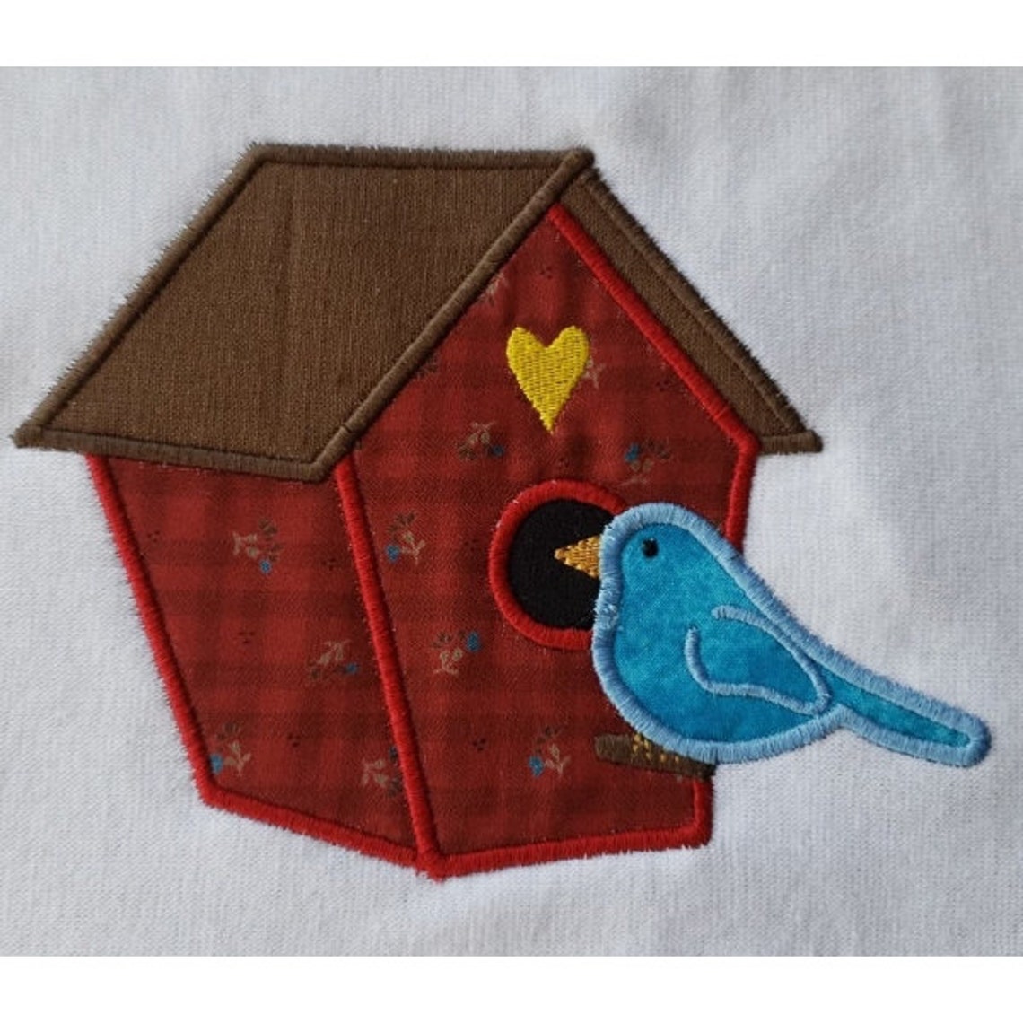 Birdhouse Applique Embroidery Design File for Use With an Etsy