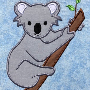 Koala appliqué design download for embroidery machine, cute appliqué design, Australia, down under, outback
