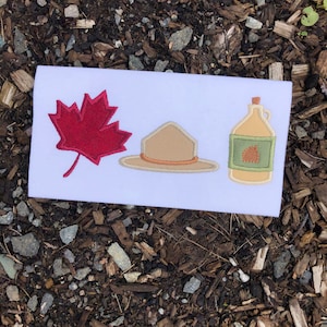 Kanadisches Trio, Canada Day Applikation Stickmuster zur Verwendung mit einer Stickmaschine.