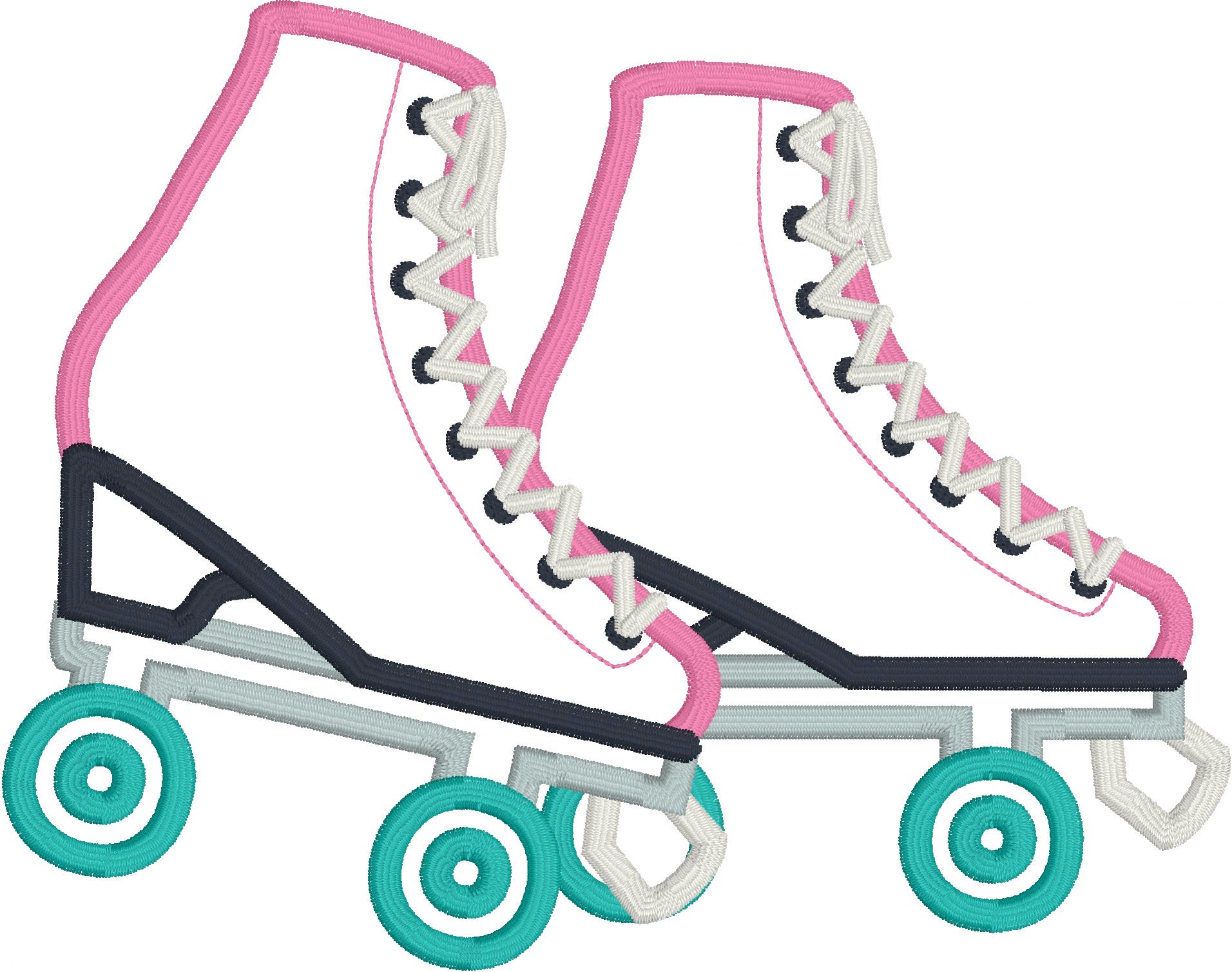 Roller Skates Applique Embroidery Design Download for Etsy