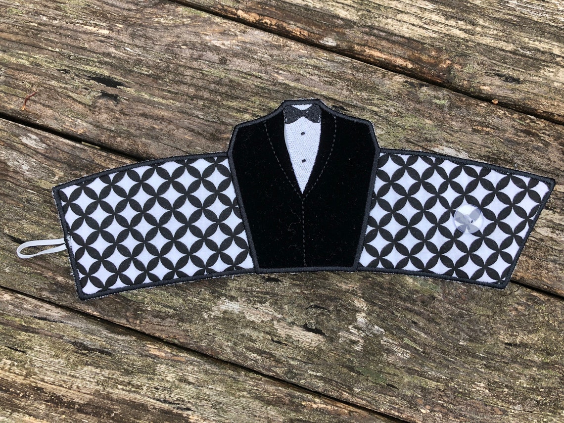 ITH Tuxedo and Corset His and Hers Cup Cozy Embroidery Design File for