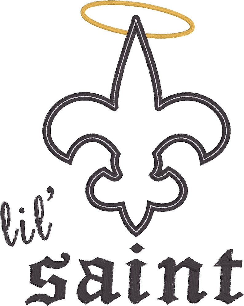 Fluer-de-lis saint applique embroidery design for boys and girls