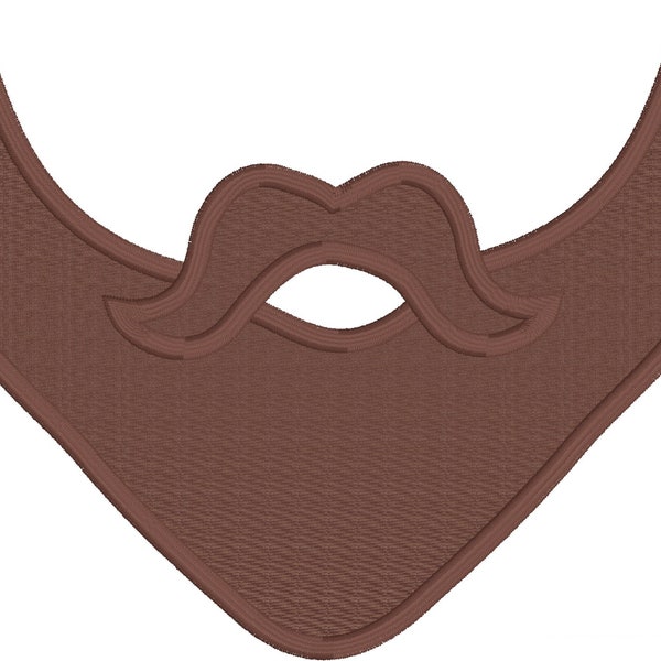 Beard mustache applique embroidery design, Movember applique, hipster applique design for use with embroiderymachine