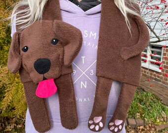 In the Hoop Labrador retriever  Scarf Embroidery design for use with an embroidery machine.