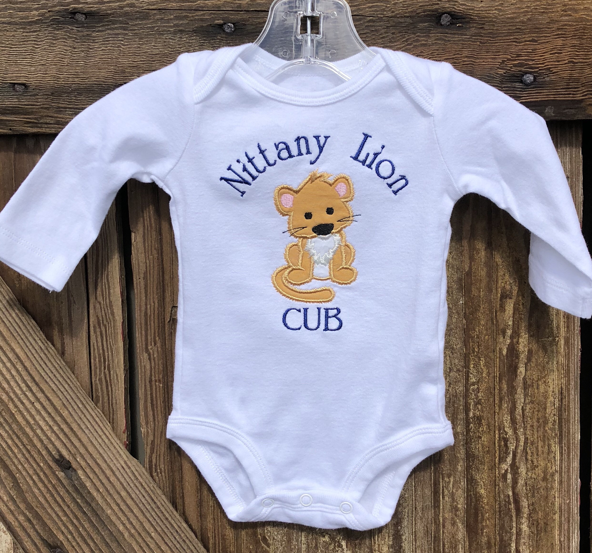 Nittany Lion Cub appliqué baby outfit or dress Penn State | Etsy