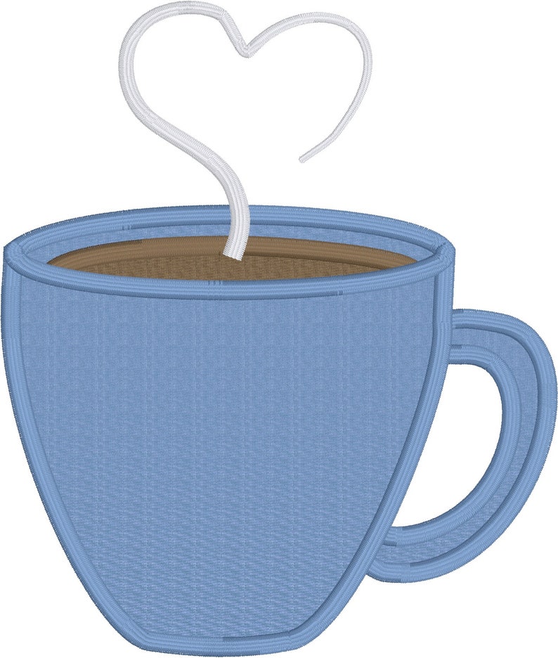 Hot coffee cup of coffee applique embroidery design download  etsy Hot coffee cup of coffee applique embroidery design download  etsy
