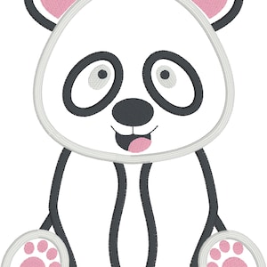 Panda appliqué design download for embroidery machine, China, cute panda bear