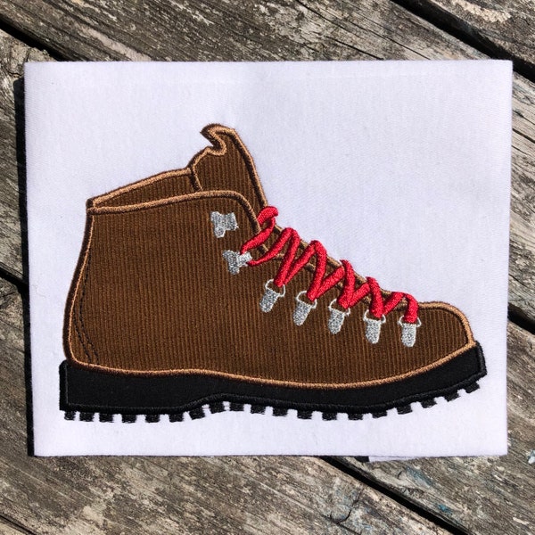 Hiking Boot Camping Backpacking appliqué design download for embroidery machine