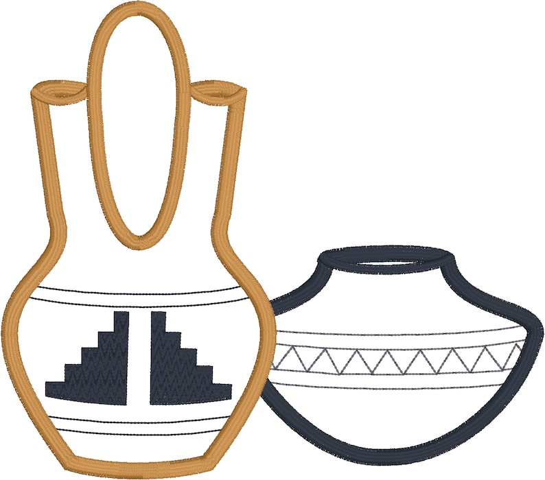 Southwest Pottery Applique Embroidery Design Download for Etsy