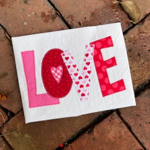 LOVE Valentine Zigzag Applique Embroidery design download for embroidery machine,