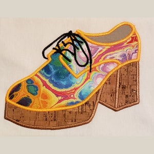 Platform Shoe from 1960s appliqué design download for embroidery machine