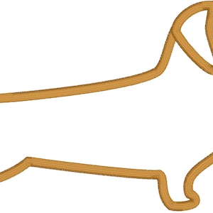 Dachshund profile appliqué design download for embroidery machine, Weiner dog, weenie, doxie
