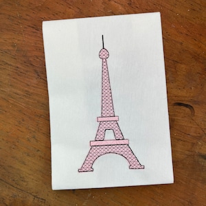 Eiffel Tower  Bean Stitch appliqué  with motif fill design download for embroidery machine