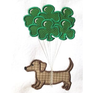 Clover Balloons St. Patrick&#39;s day applique embroidery design download