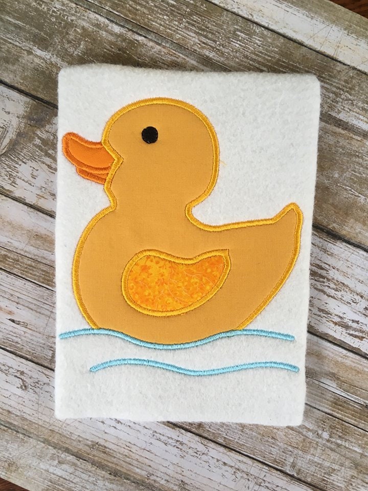 Applique Rubber Ducky Machine Embroidery Design Splashing Baby -   Singapore