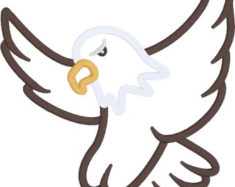 May include: A cartoon illustration of a brown and white eagle with yellow talons, flying with its wings spread out.