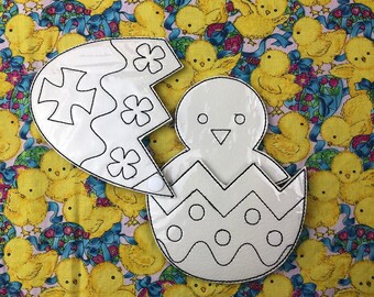 ITH Hatching Chick Easter Coloring toy embroidery design file for use with an embroidery machine,