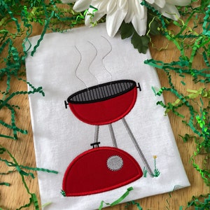 BBQ Grill Summer Applique Embroidery Design for use with an embroidery machine